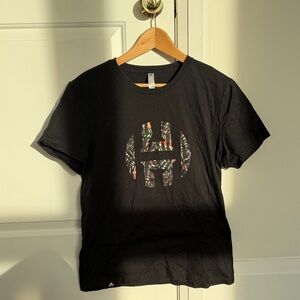 Black adidas T-Shirt with Patterned Logo